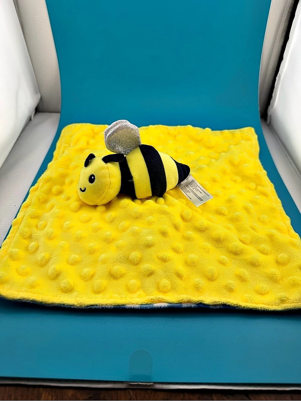 Parent's Choice Yellow Bumble Bee Minky Dot Security Blanket